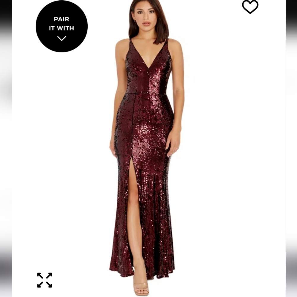 Dress the Population$300 Iris Sequined Side-Slit Gown